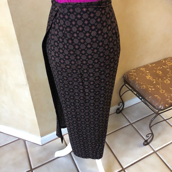 Vintage Long Wrap Skirt - Picture 5 of 14